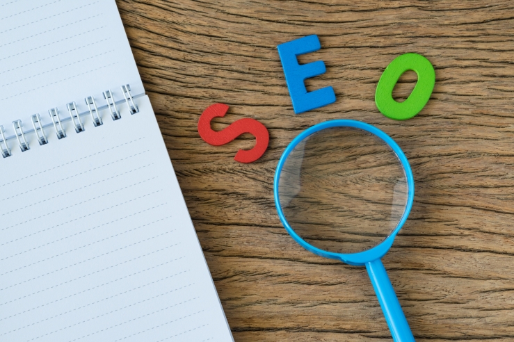 SEO Search engine optimisation concept as colorful alphabet abbr